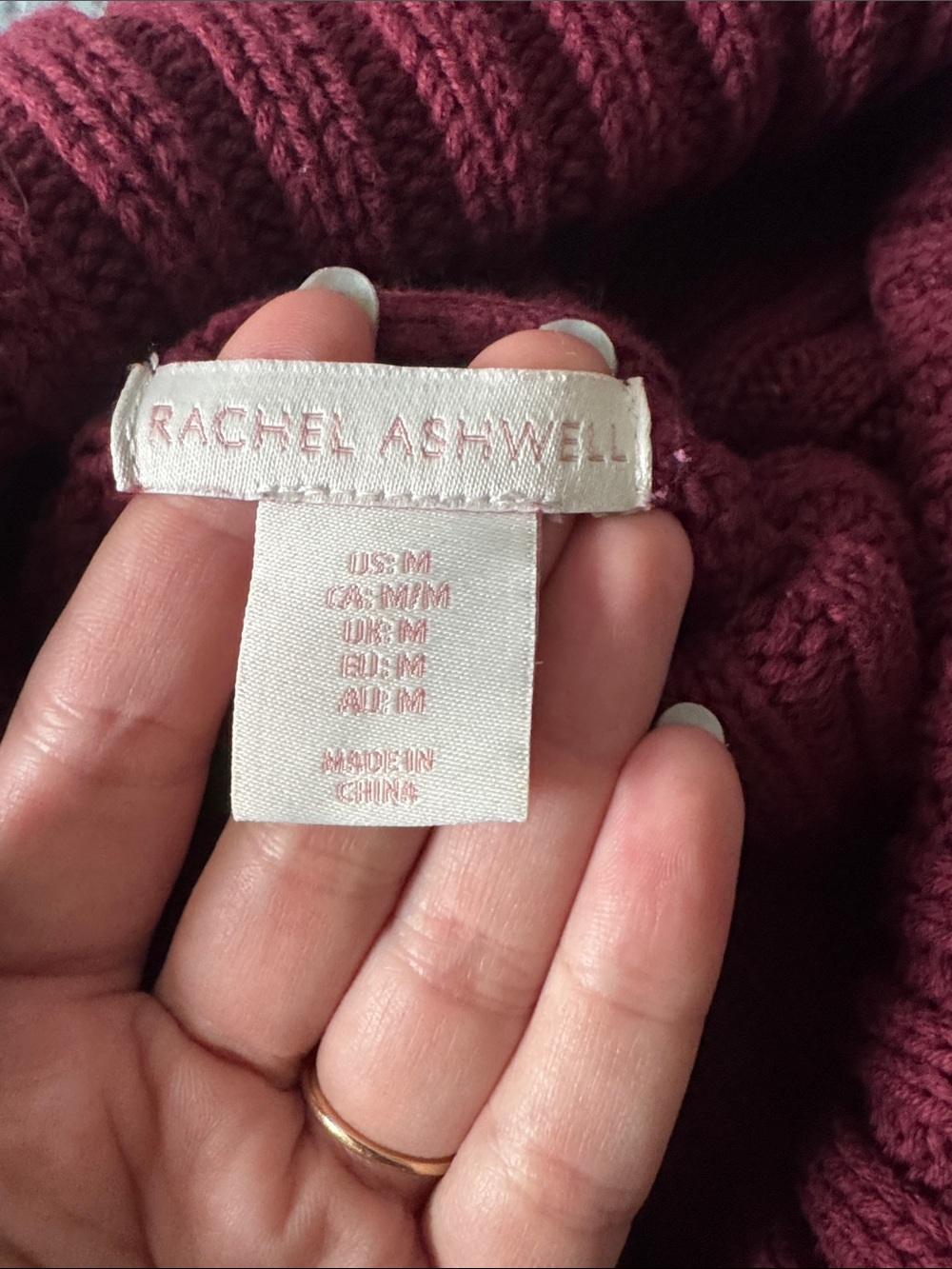 Chunky Cable Ribbed Turtleneck Sweater in Raspberry - Picture 2 of 4